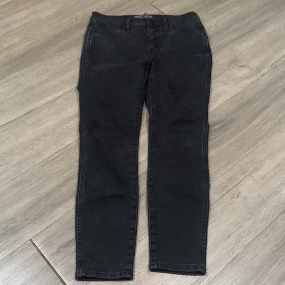 Madewell 10” High-Rise Skinny Exposed Button Fly Black Jeans size 26P - Picture 8 of 14